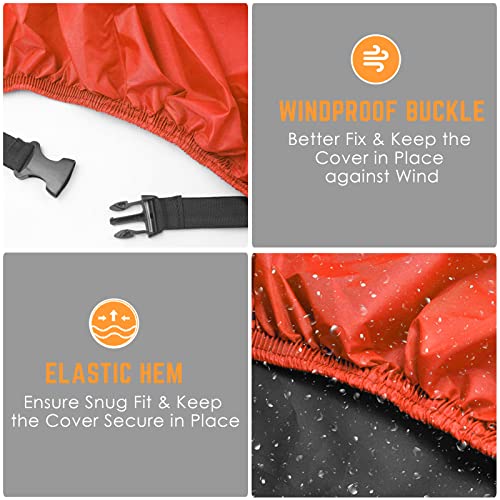 Acelane Motorcycle Cover, All Season Waterproof Outdoor Dustproof Durable Vehicle Cover with Lock Holes Fits up to 116 inches for Harley Davidson, Honda, Suzuki,Yamaha and More - Image 2