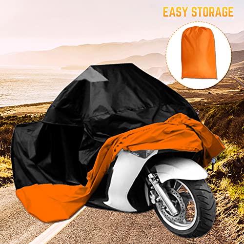 Acelane Motorcycle Cover, All Season Waterproof Outdoor Dustproof Durable Vehicle Cover with Lock Holes Fits up to 116 inches for Harley Davidson, Honda, Suzuki,Yamaha and More - Image 5