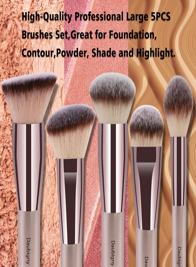 Daubigny Makeup Brushes, Daubigny 16Pcs Complete Premium Synthetic Makeup Brush Set with Professional Foundation Brushes Powder Concealers Eye shadows Blush Makeup Brush for Perfect Makeup (Champagne Gold) - Image 3