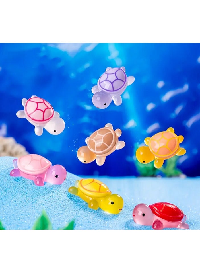 استاند 2قطعة من تماثيل السلاحف الملونة - حجم متوسط، مجموعة ديكور للسلحفاة البحرية من الراتنج للمستلزمات الحفلات والهدايا الصغيرة، مثالية لعيد الهالوين وعيد الميلاد وعيد الحب والمزيد، ديكور السلحفاة الزخرفي | تصميم لطيف | ألوان نابضة بالحياة "أحمر/ أخضر" - Image 1