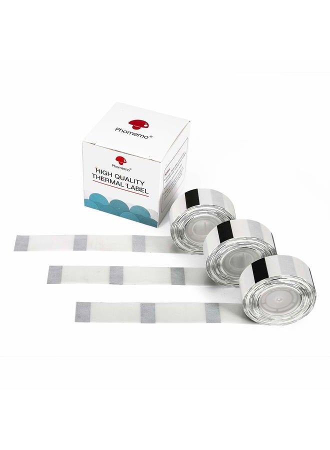 Memoqueen Phomemo D30 Thermal Label, self-Adhesive Label, 1/2"* 7/8"(14mm*25mm), Compatible with PhomemoD30 Label Printer, Suitable for Home, Office, School, 250 Labels/roll, 3 Roll，Transparent - Image 1
