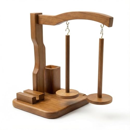 Lnncdsc Wooden Yarn Spindle Holder | Anti-Tip Yarn Spool Stand for Knitting & Crocheting | Portable Yarn Storage for Crafters, Weavers, Handmade Enthusiasts. - Image 5