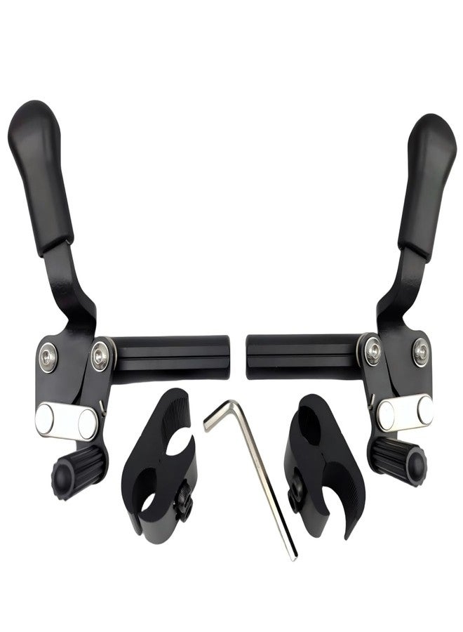 ActveMob Wheelchair Brake(Left/Right),Push to Lock Flush Mount Wheel Lock,DIY,W/Tools and 1" Wheel Lock Clamp,Aluminums,for Ki Mobility and Sunrise Wheelchair. Replacement Parts,1Pr,Black. - Image 1