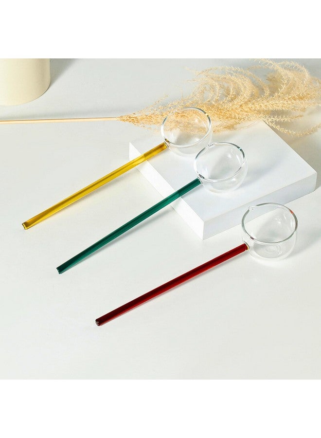 Home Essentials HomeEssentials Glass Stirring Spoon, Crystal Clear Borosilicate Teaspoons - Milk Spoon/Coffee Spoon/Soup Spoon/Dessert Spoon (Multicolor, Pack Of 2), 26 Centimeters - Image 1