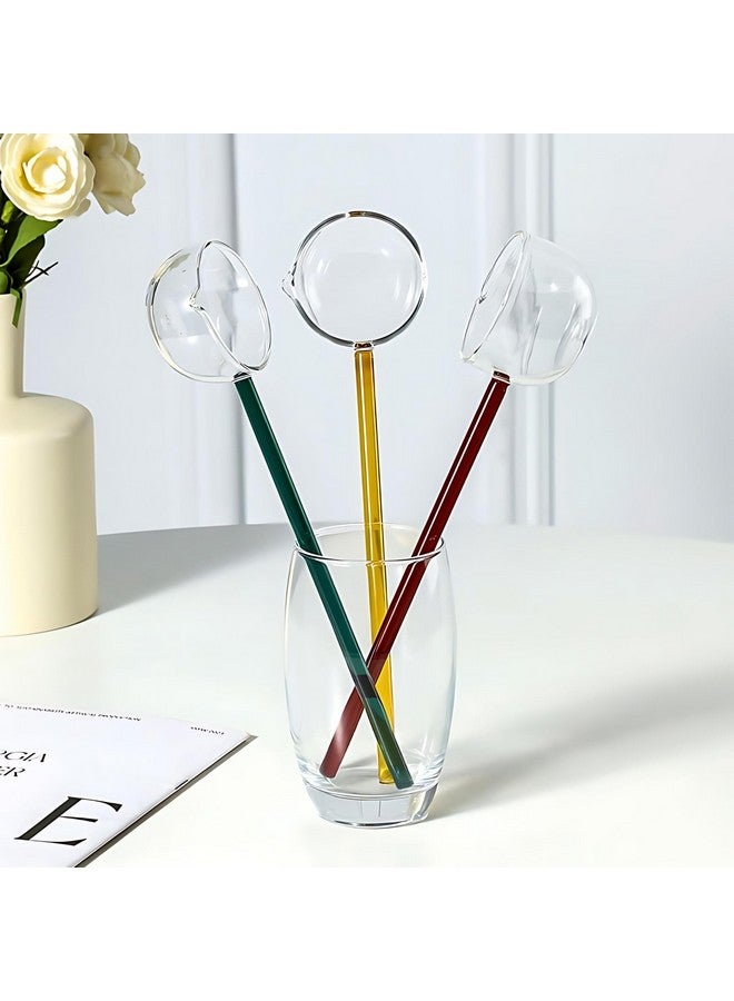 Home Essentials HomeEssentials Glass Stirring Spoon, Crystal Clear Borosilicate Teaspoons - Milk Spoon/Coffee Spoon/Soup Spoon/Dessert Spoon (Multicolor, Pack Of 2), 26 Centimeters - Image 3