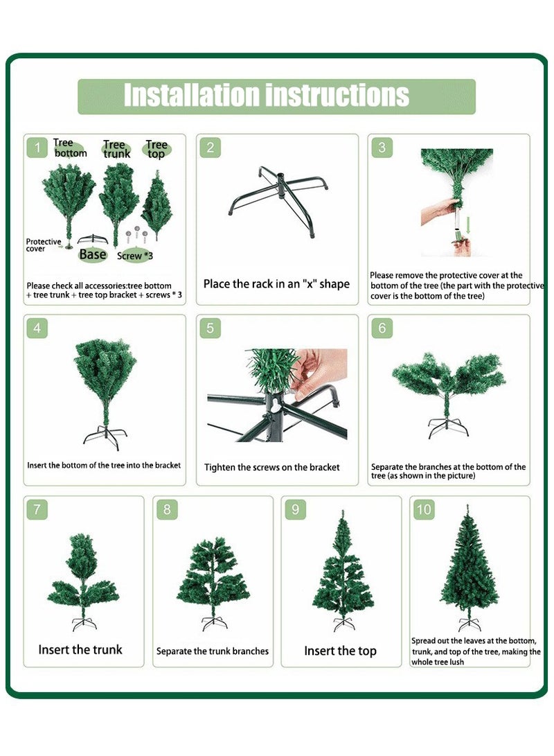 TAPIT Christmas Tree White Artificial Snow Flocked Pine Tree Premium PVC Xmas Tree with Solid Metal Stand Premium Hinged Ideal for Indoor Outdoor Ornaments Home Office Party Festival Decor - Image 4