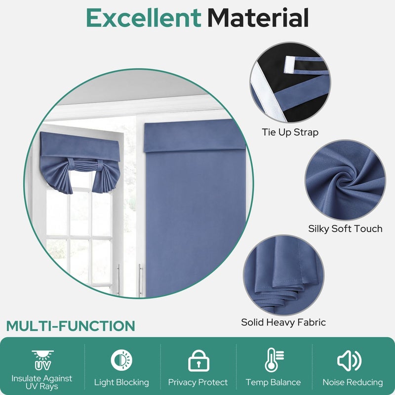 HOMEIDEAS HOMEIDEAS 100% Blackout French Door Curtains  Privacy Door Curtains for Door Window  30 X 68 Inch Room Darkening Curtains  Thermal Insulated Door Window Shades for Bedroom  (1 Panel  Stone Blue) - Image 5