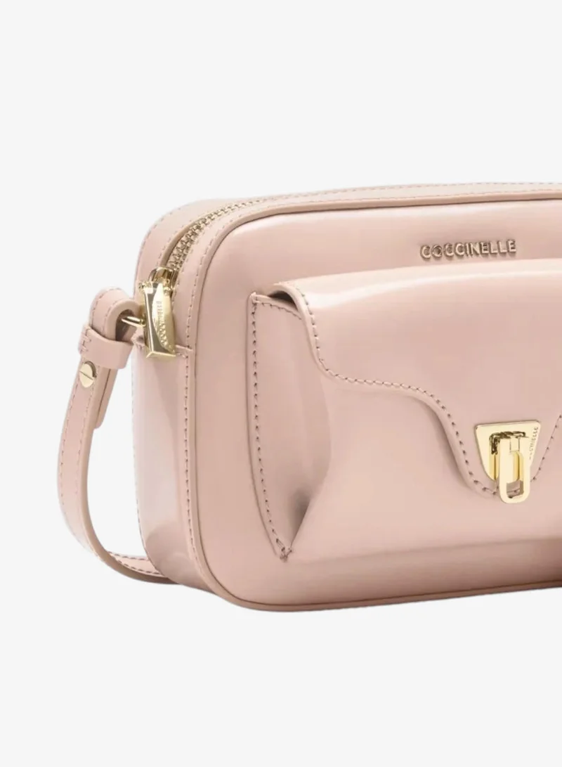 Coccinelle Pink Beat Shiny Calf Leather Crossbody Bag for Women | Best Price UAE