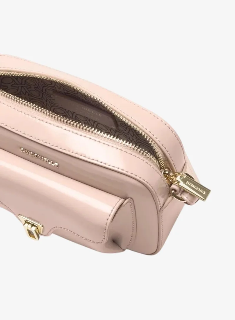 Coccinelle Pink Beat Shiny Calf Leather Crossbody Bag for Women | Best Price UAE
