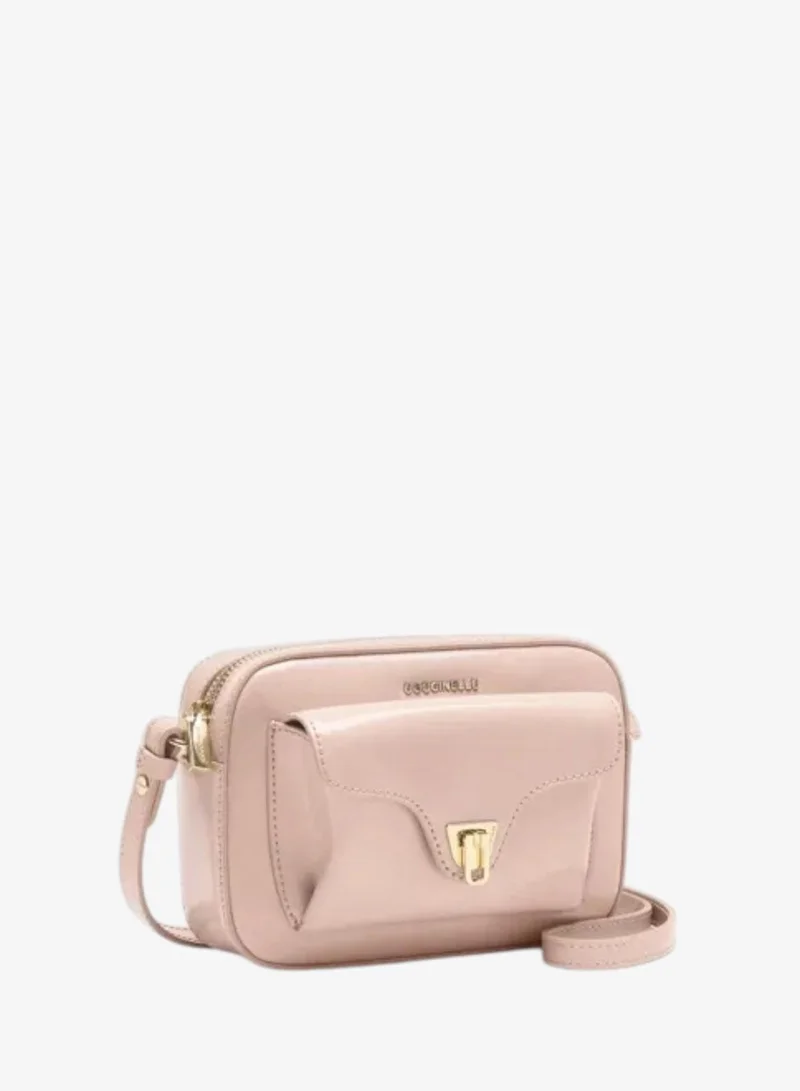 Coccinelle Pink Beat Shiny Calf Leather Crossbody Bag for Women | Best Price UAE