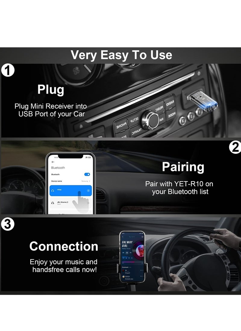 Generic - Mini Wireless Bluetooth Audio Receiver, Portable Adapter for Car, Headphones and Home Stereo, No Charging Needed - Image 1