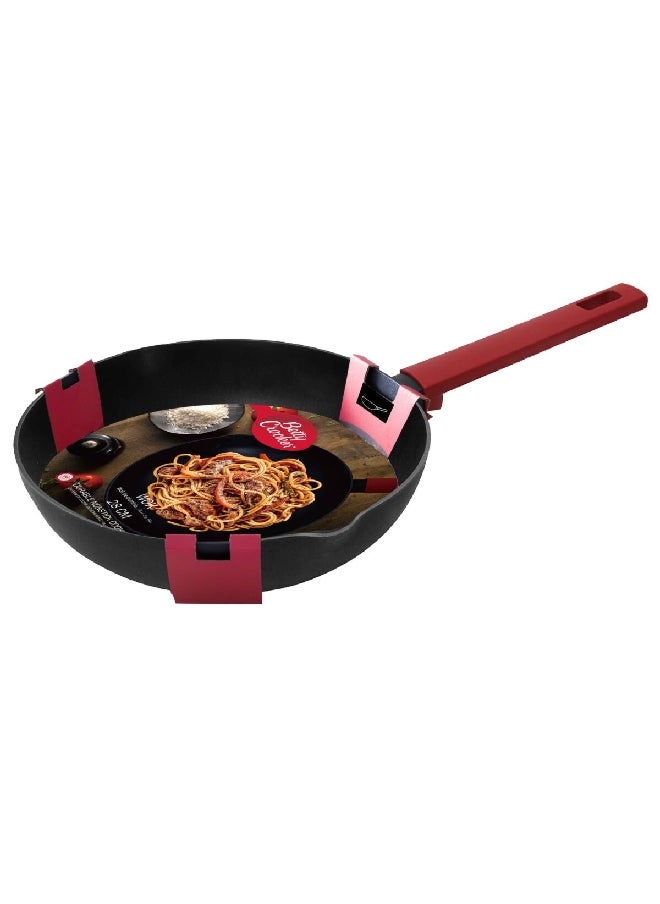 Betty Crocker Induction Bottom Non-Stick Wok with Bakelite Handle Black and Red 33.5 x 39.5 x 60.5 cm BC2052  - Image 1