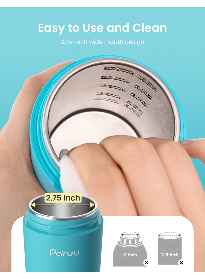 Paruu سخان زجاجة محمول للسفر، سهل التنظيف بفم واسع، سخان حليب محمول مع تسخين سريع لتغذية الليل، 7 درجات حرارة، سعة كبيرة 12 أونصة - Image 4