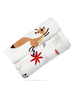 Kridlo Kridlo 100 Cotton Printed Swaddle Wrap for Newborn Baby Soft Breathable Muslin Blanket 90 x 90cm SkinFriendly Ideal for 02 Years Pack of 2 Brown Naughty Squirrel Orange Daisy Designs 