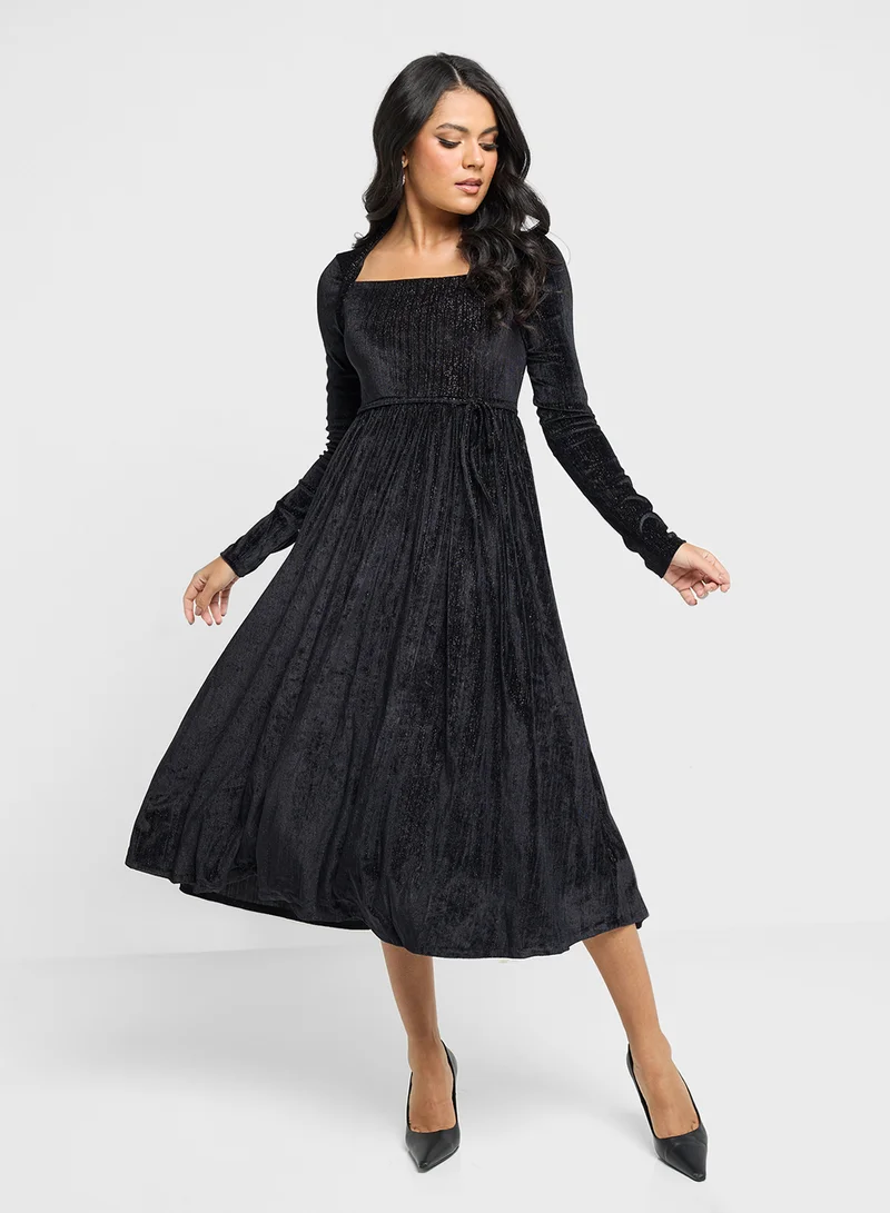 ELLA Velvet A-Line Dress