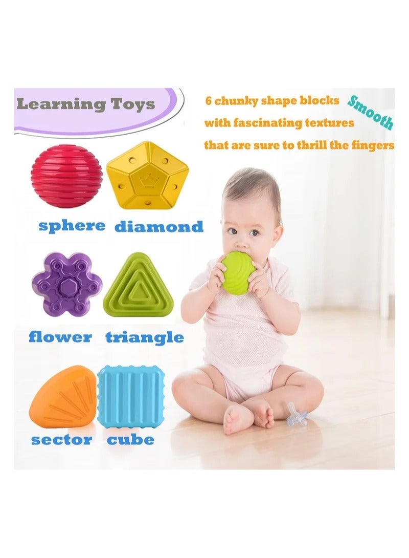MINGKIDS Montessori Toys for 1 Year Old,Baby Sorter Toy Colorful Cube and 6 Pcs Multi Sensory Shape, Toddler Developmental Learning Toys Birthday Gifts,Baby Toys 6-12-18 Months  - Image 3