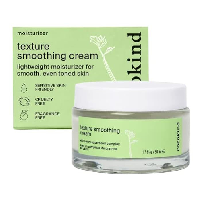 Cocokind Texture Smoothing Cream, Face Moisturizer with Squalane, Celery Seed and Cucumber, Face Lotion Moisturizer Face, Hydrating Face Cream - Image 1