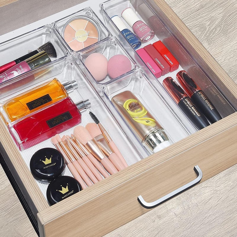 ROKTRY Desk Drawer Organizer Storage Bins With Various Size for Kitchen, Office, Bathroom, Vanity Makeup Organiser 5 Pcs - Image 5