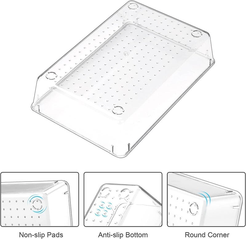 ROKTRY Desk Drawer Organizer Storage Bins With Various Size for Kitchen, Office, Bathroom, Vanity Makeup Organiser 5 Pcs - Image 2