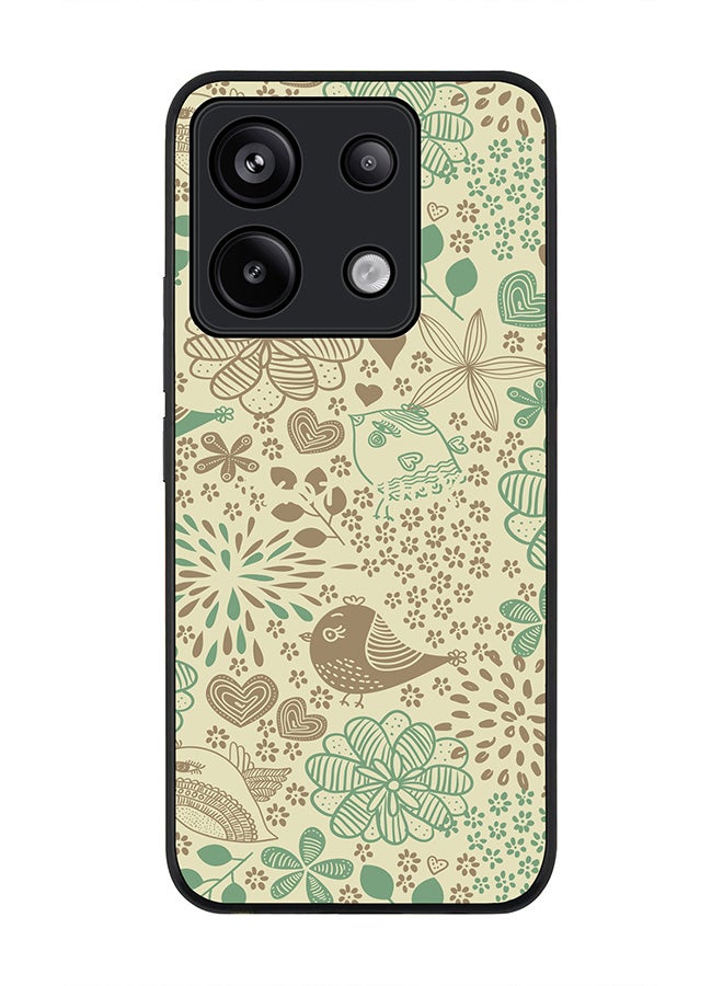 Stylizedd Rugged Black Edge Case for Xiaomi Redmi Note 13 Pro 5G, Slim fit Soft Case Flexible Rubber Edges Anti Drop TPU Gel Thin Cover -  Cozy Garden - Image 1