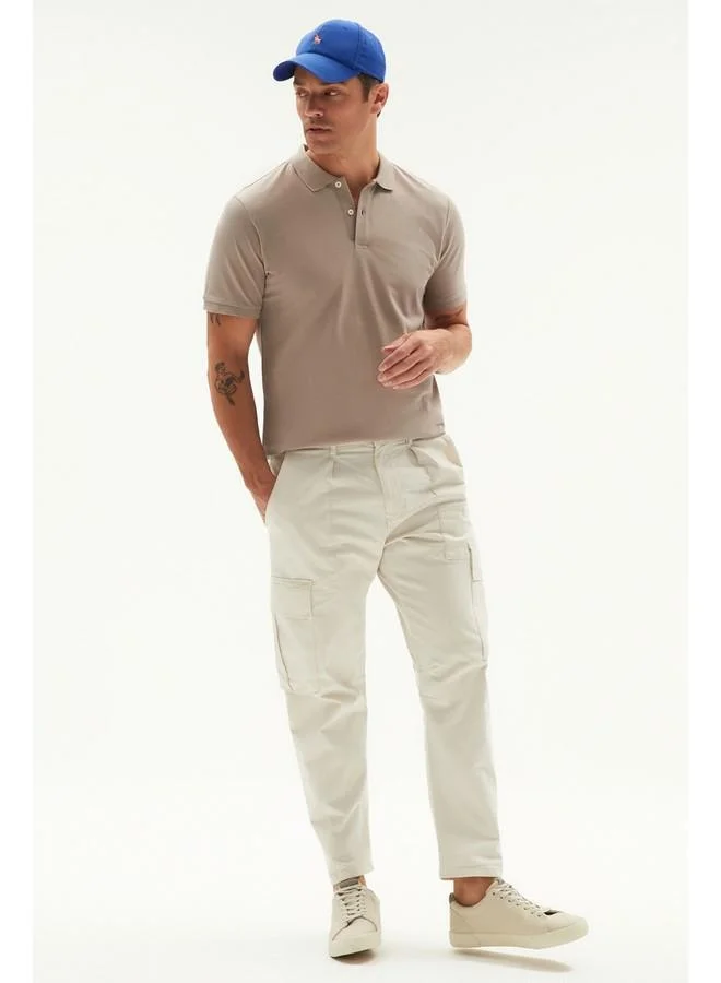 JUNE June Men Regular Fit 100% Cotton Basic Polo Neck Tshirt Mink