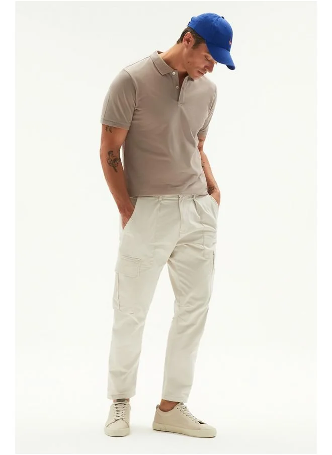 جون June Men Regular Fit 100% Cotton Basic Polo Neck Tshirt Mink