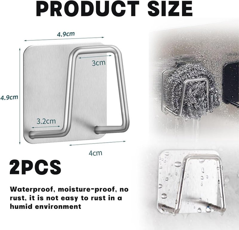 strrng 2 Pcs Stainless Sponge Holder,Sponge Holder for Kitchen Sink,Sink sponge holder,Sinks Caddy with Quick Drying Rack,for Kitchen Bathroom Storage. - Image 2