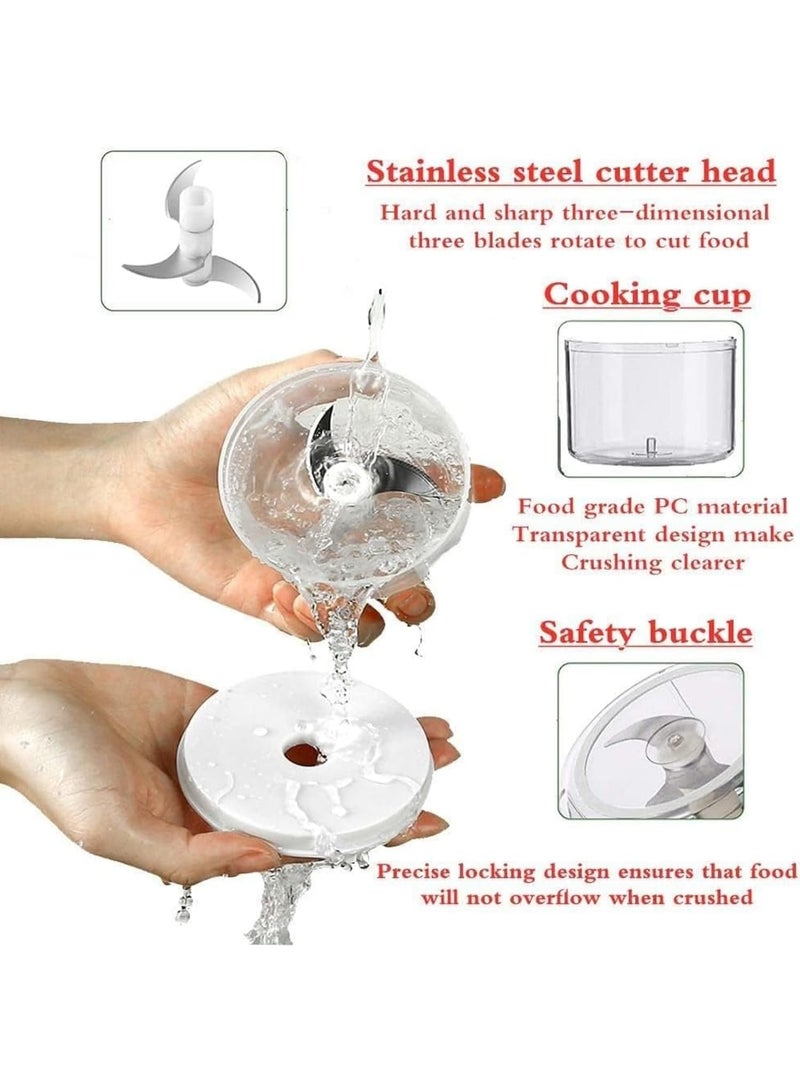 >250ML Electric Mini Garlic Chopper | USB Rechargeable Wireless Food Processor | Portable Food Chopper for Garlic, Onion, Ginger, Vegetables, Meat, Nuts & Baby Food | Easy to Clean | Grey - Image 5