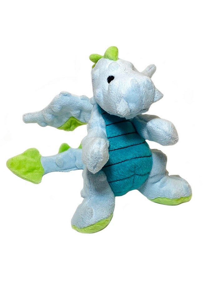 لعبة الكلاب goDog Bubble Plush Dragons Squeaky Dog، بتقنية حماية المضغ - أزرق فاتح، حجم صغير