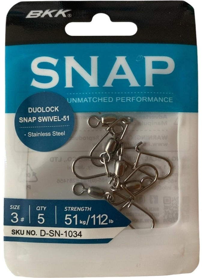 BKK - Duolock Snap Swivel-51 No:3 Clip Swivel - Image 1
