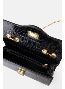 Women Crocodile Pattern Cross Body Bag 14 H x 22 L x 7 W cm, Black - pzsku/Z80CA43FB4BE484D5684EZ/45/_/1737641932/91260a18-6e0b-409f-b3f2-4ece425066e3