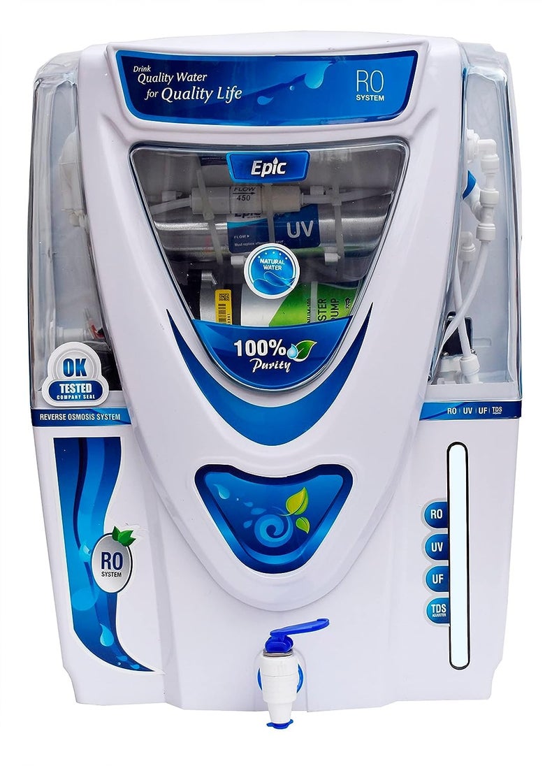 AQUAFRESH Epic Model 15 L Ro Uv Uf Tds Water Purifier 7 Stages PurificationSuitable For BorewellTankerMunicipal Water White Blue - Image 1