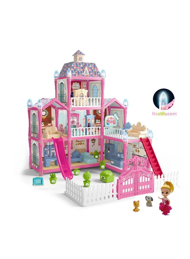 Beauenty Doll House,Dream House for Girls Pretend Toys-3 Story 8 Rooms Dollhouse,Toddler Playhouse DIY Building Kids Gift for for 3-10 Year Old Girls. - Image 1