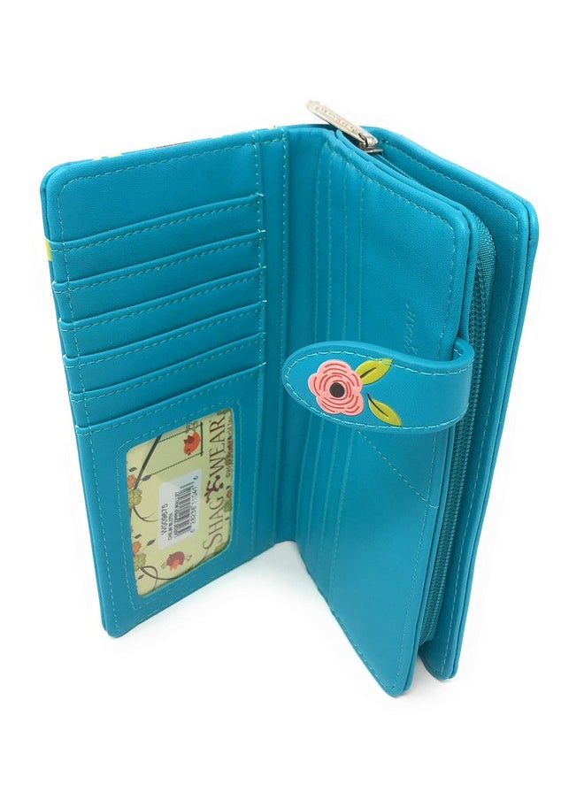 Shag Wear Chillin Sloth Large Animal Wallet For Women And Teen Girls Vegan Faux Leather Teal 7  - Image 4