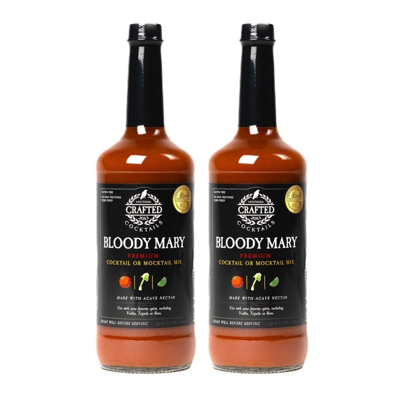 Crafted Cocktails Bloody Mary Mix | Gold Medal Winning | 2 Pack | 50 calories per serving | Tomato, Horseradish, Worcestershire and Other Spices Combined for Great Taste - Image 1