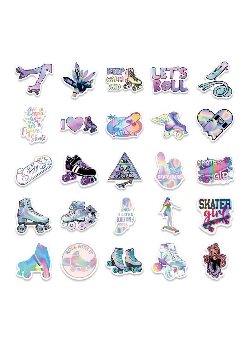 50 Pcs Waterproof Stickers Cute Vinyl Vsco Aesthetic Sticker Laptop Skateboard Luggage Computer Water Bottle Graffiti Sticker Packs for Kids Teens Girls Adults