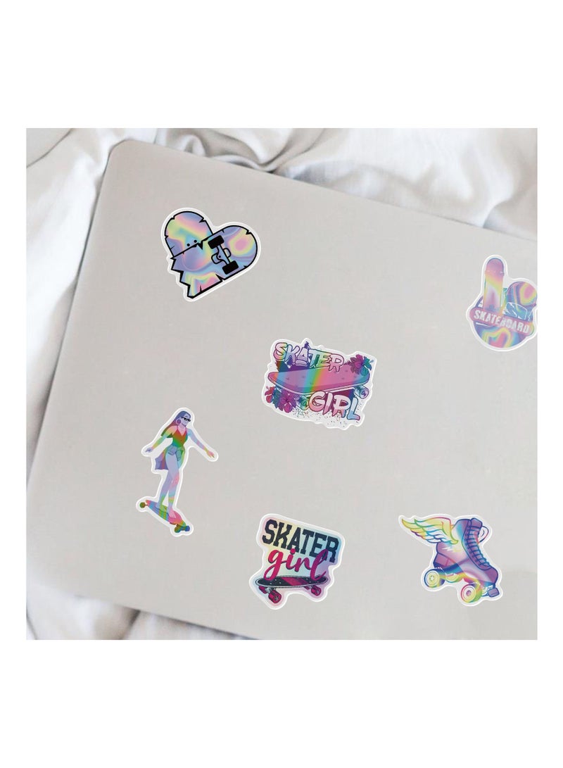 50 Pcs Waterproof Stickers Cute Vinyl Vsco Aesthetic Sticker Laptop Skateboard Luggage Computer Water Bottle Graffiti Sticker Packs for Kids Teens Girls Adults
