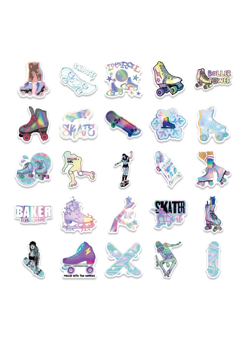 50 Pcs Waterproof Stickers Cute Vinyl Vsco Aesthetic Sticker Laptop Skateboard Luggage Computer Water Bottle Graffiti Sticker Packs for Kids Teens Girls Adults
