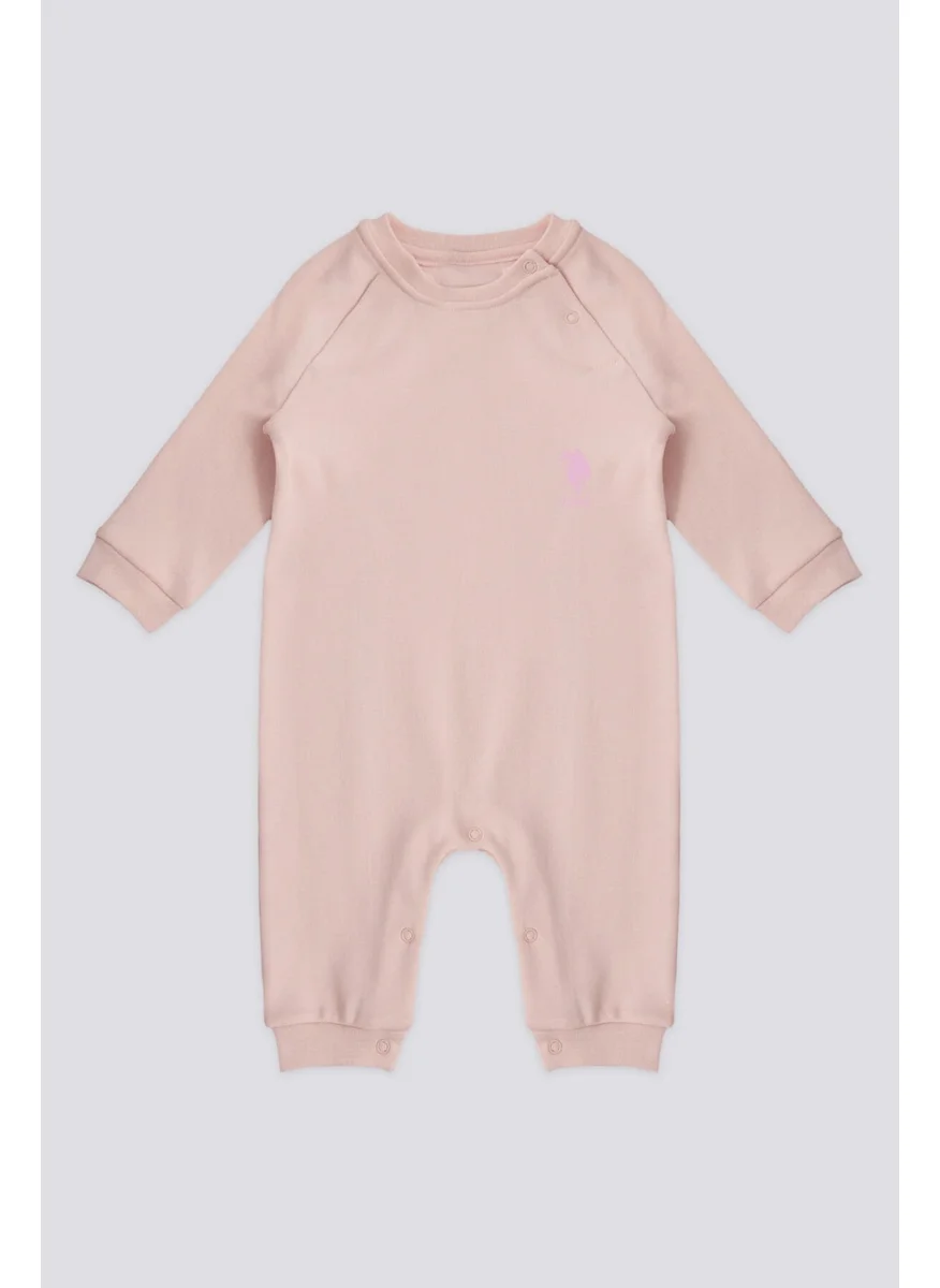 يو اس بولو اسن Licensed Simple Dusty Pink Baby Girl Jumpsuit