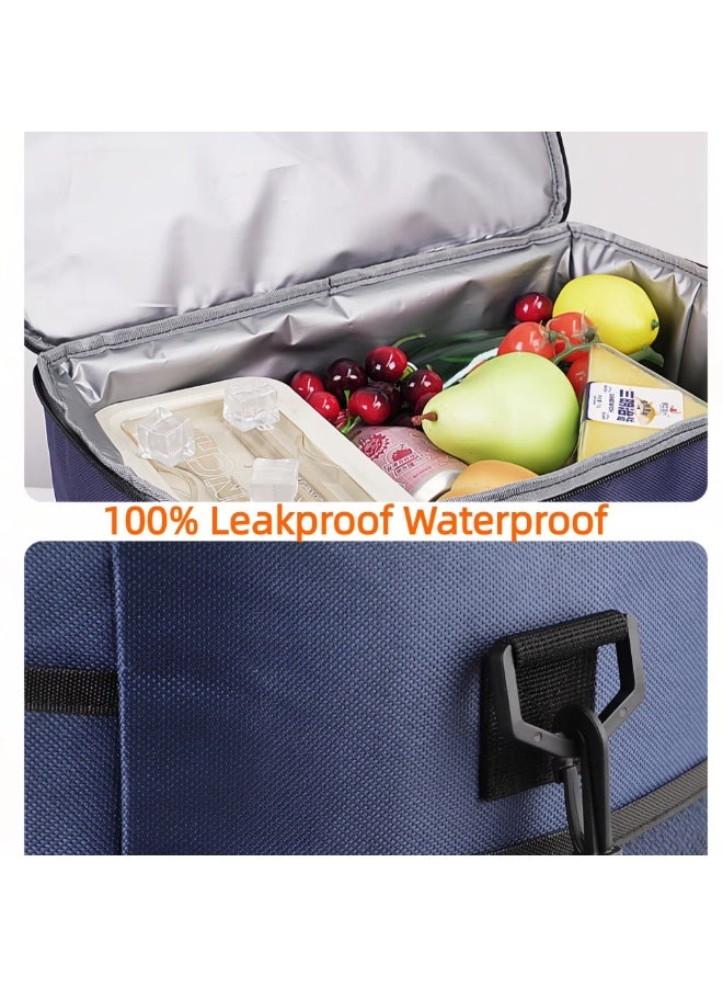 KITCHENOO Large, portable insulated lunch bag | Non-contact food, ergonomic design, adjustable shoulder strap | Oxford cloth, ideal for outdoor activities and camping trips | Back to school - Image 3