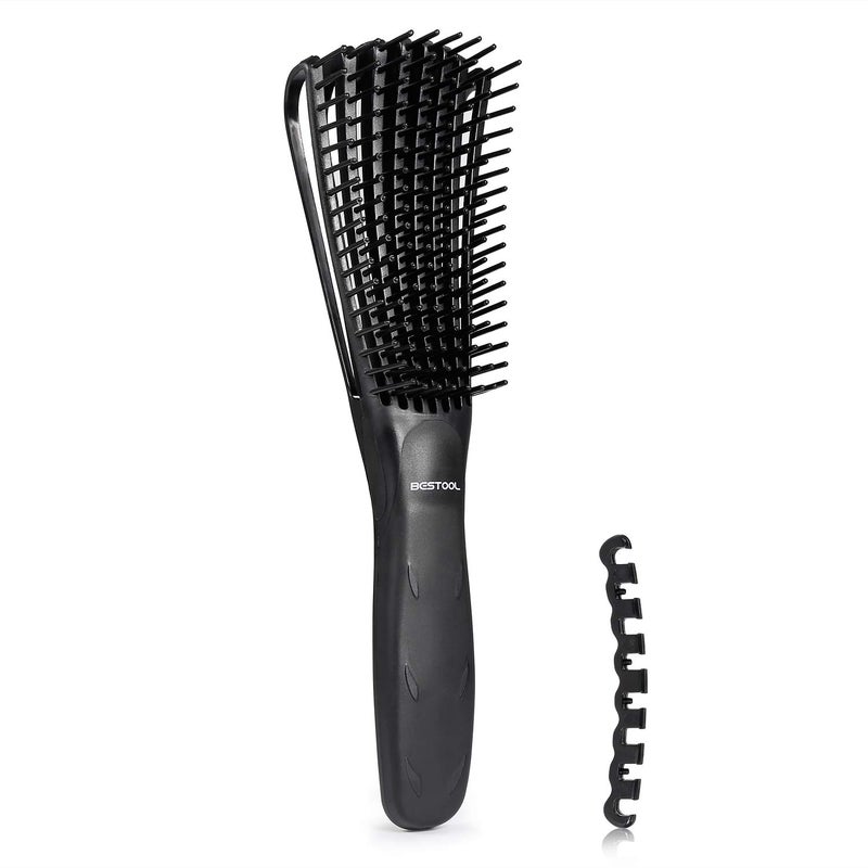 BESTOOL Detangling Brush, Detangler Brush for Natural Black/ Curly Hair Afro 3/4abc Texture, Faster n Easier Detangle Wet or Dry Hair with No Pain (Black) - Image 5
