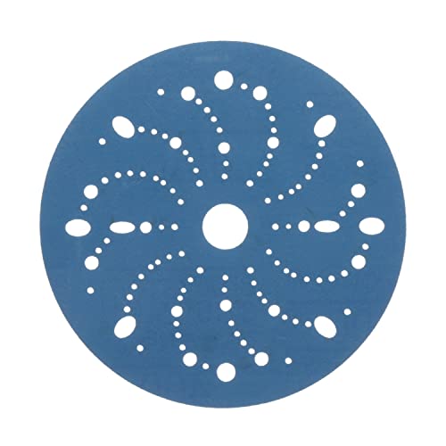 3M Hookit Blue Abrasive Discs 36181, Multi-Hole, 6 in, 400+ Grade, Pack of 50, Virtually Dust-Free, for Auto Sanding, Body Repair, Featheredging, Primer Sanding, Paint Preparation, E-Coat - Image 2
