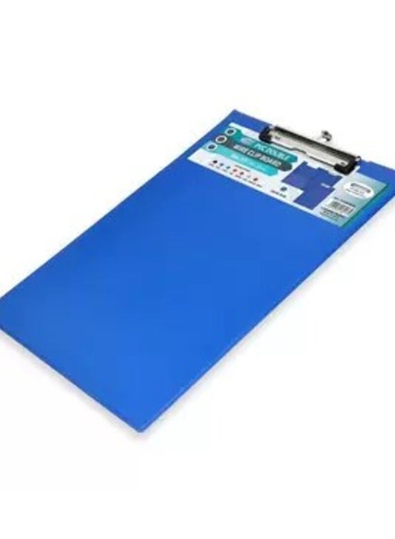 FIS PVC Double Clipboard, F/S Size with Wire Clip 12cm, Blue - FSCB0301BL