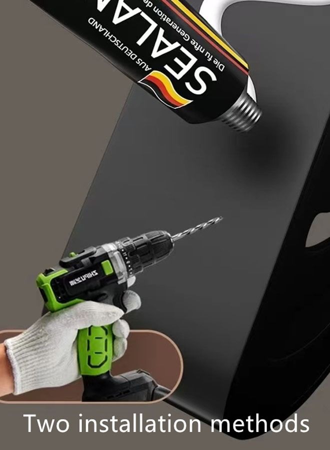 Kutis 1-Piece Bathroom Shelf Shower Shampoo Soap Organizer Wall Mounts Storage Rack Metal Black 32 x 12.5 x 4.5 Centimeter - Image 5