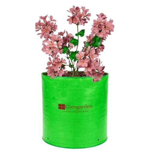 COCOGARDEN HDPE UV Protected Green Round Shaped Grow Bags 12X12 inch (Pack of 1) | Plant Bags for Home Garden | Growing Bags for Terrace Flowers and Vegetables Gardening | Indoor and Balcony Gardening - Image 1