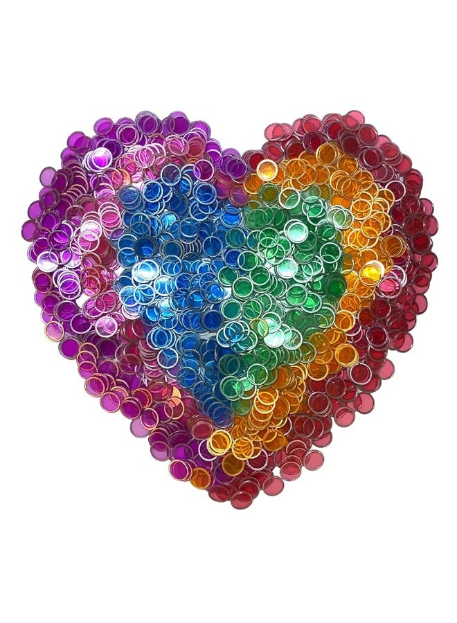 MR CHIPS Magnetic Bingo Chips with Metal Edge 3/4 Inch â€“ 300 Upgraded Pieces Assorted Transparent Bingo Chips - Available in 7 Colors in A Reusable Storage Bag - Image 2