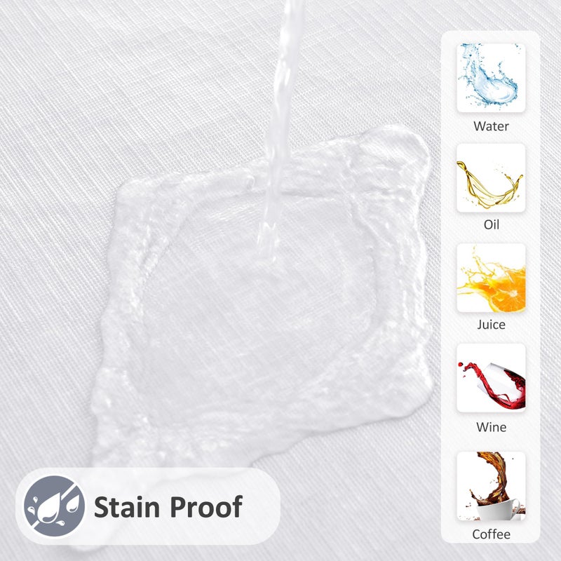 Enjoyidea Vinyl Tablecloth with Flannel Backing-6 Pack White 60x102 Inch Outdoor Waterproof Rectangle 6 Foot Plastic Table Cloths Sheets-Wipeable Heavy Duty Oilcloth for Picnic Party Camping Dining - Image 3