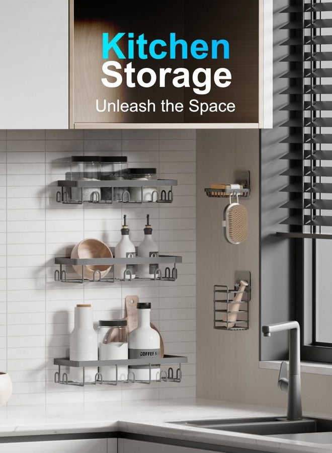 GVY Shower Caddy 5 Pack, Bathroom Organizers and Storage, Dark Gray - Image 5