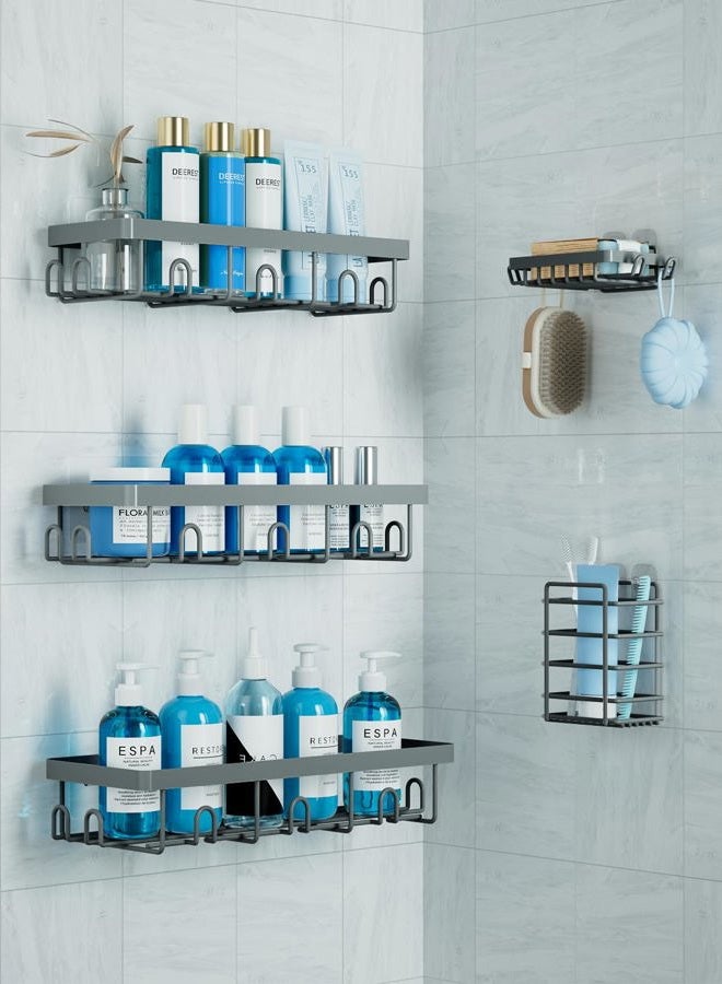 GVY Shower Caddy 5 Pack, Bathroom Organizers and Storage, Dark Gray - Image 1