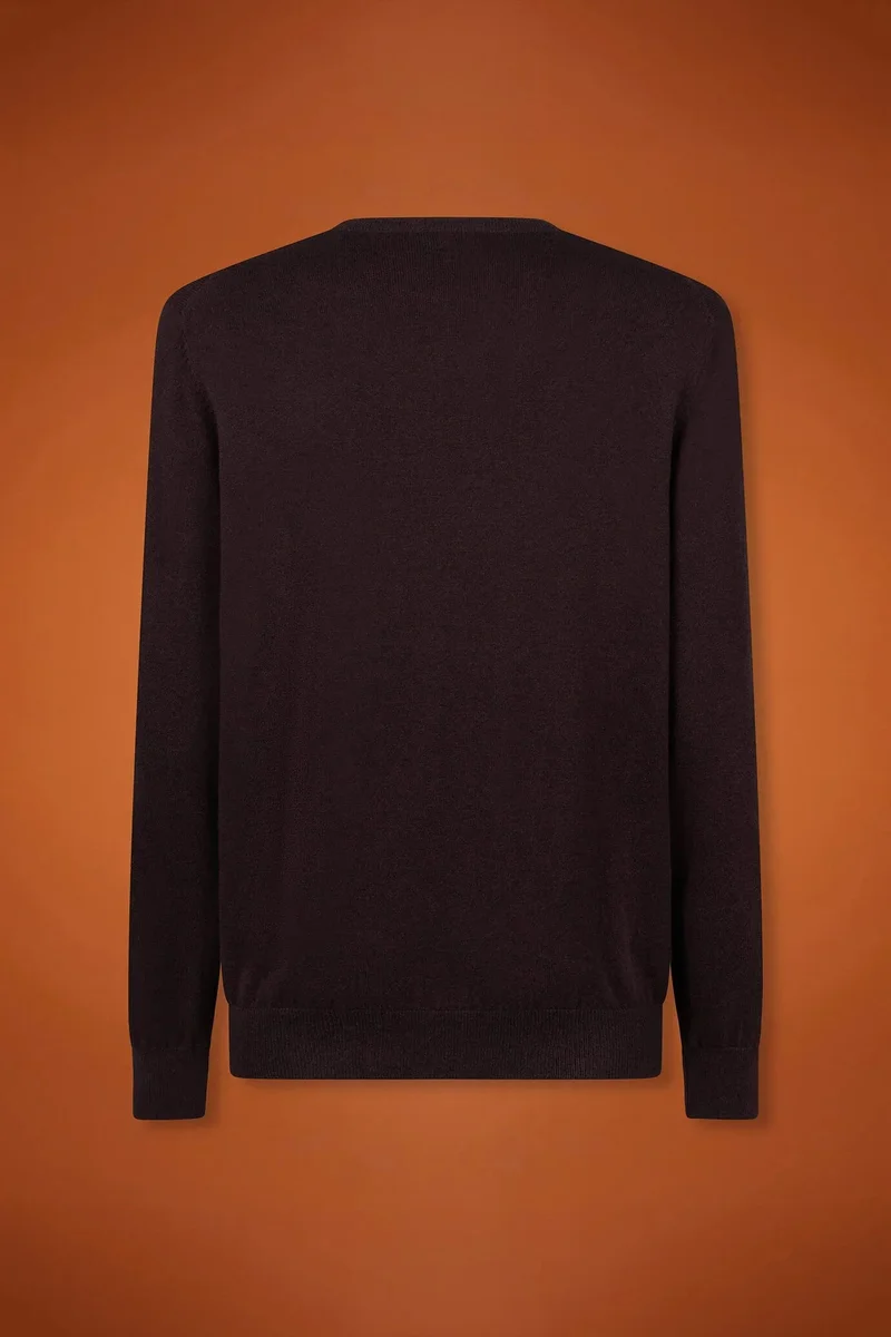 Doppelganger Red Men's regular fit crew neck jumper in wool and cotton - Bordeaux for Men | Best Price UAE